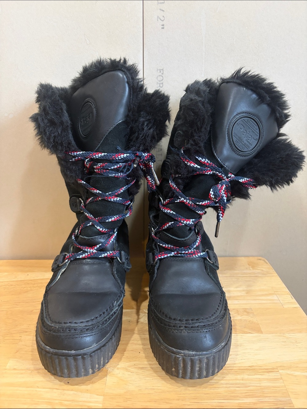 Pajar Waterproof Black Fur-Lined Winter Boots Size 6.5